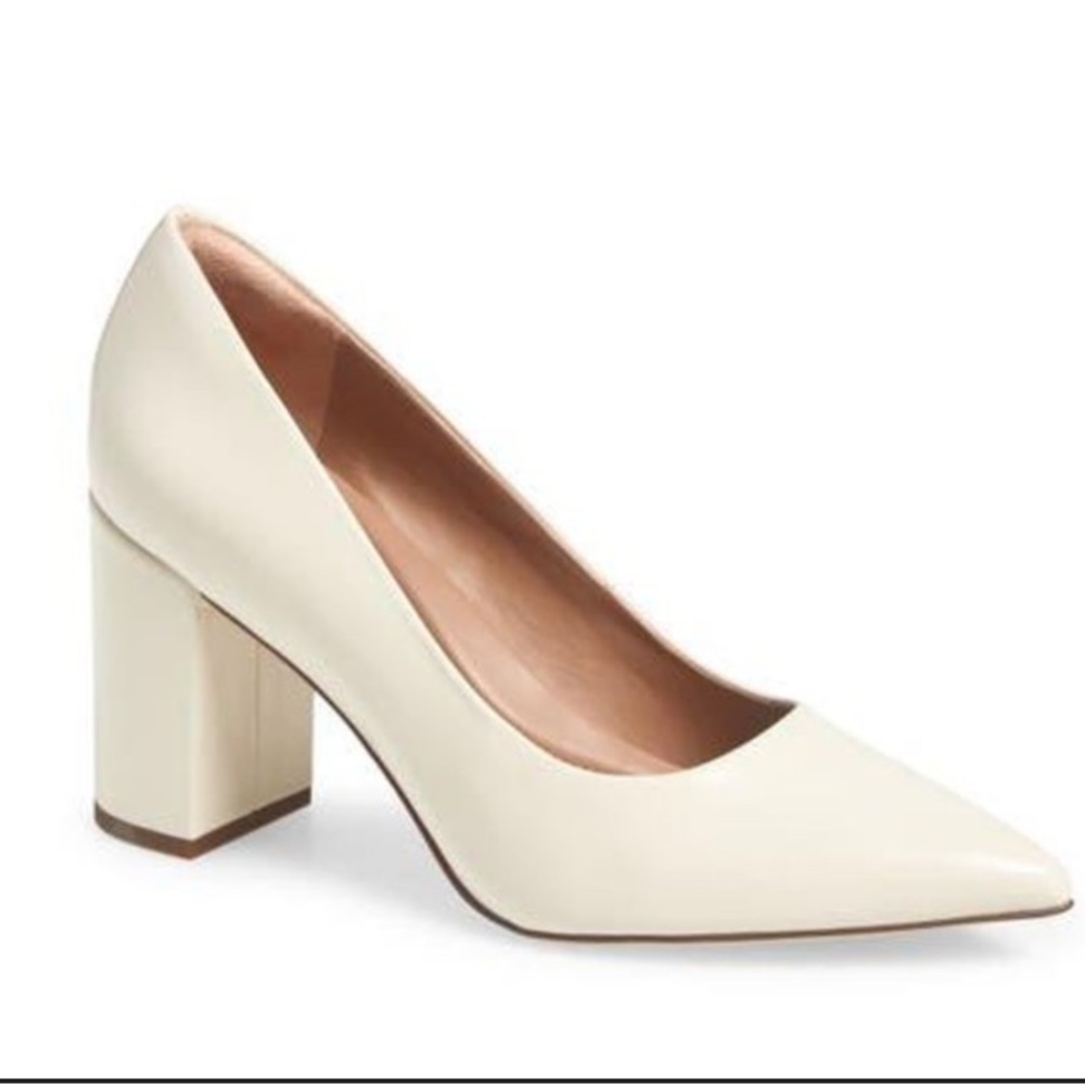 Nordstrom Cream Block Heel Pumps